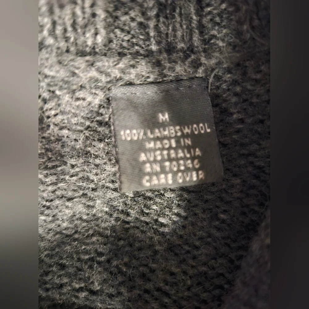 Relativity 100% Lambswool Grey Belted Longline Cardigan Sweater Size M - Picture 7 of 9